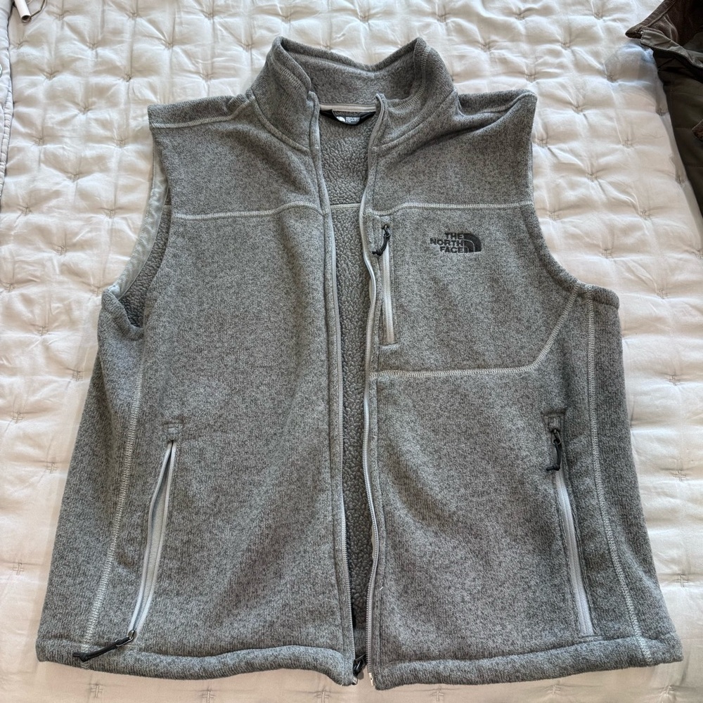 The North Face Heather Gray Fleece Vest